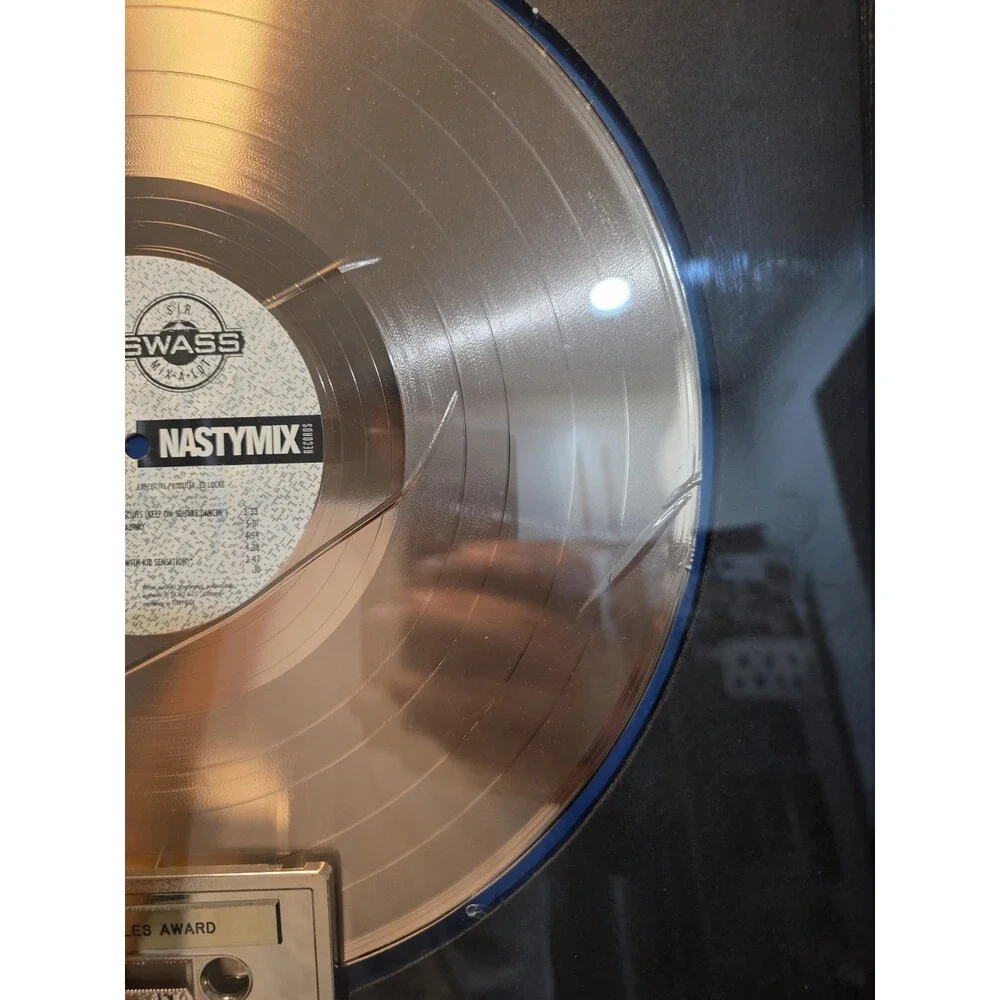 Vintage Sir Mix A Lot Swass Certified RIAA Gold Sales Award Plate Blank Presenta